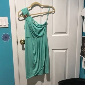 Tiffany Blue one shoulder dress